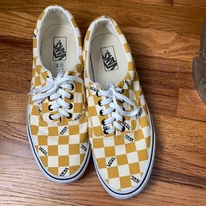 Yellow gold checkered Vans
